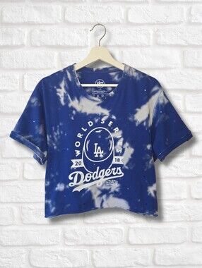 Los Angeles Dodgers Crop Top W/Rhinestones